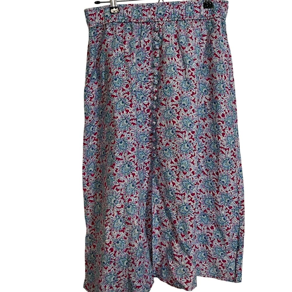 LOFT Floral Midi Skirt Small Petite NWT Button Front Cottagecore Boho